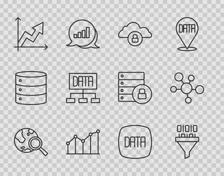 Set line search globe binary code cloud vector