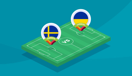 sweden vs ukraine round of 16 match european vector