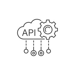 Api icon in flat style software integration vector
