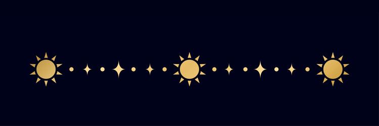Celestial text divider with sun stars moon phases Vector Image