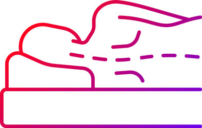 incorrect sleeping position gradient linear icon vector image