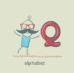 man standing with a letter of the alphabet vector