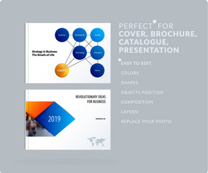 smooth design presentation template with colourful vector image