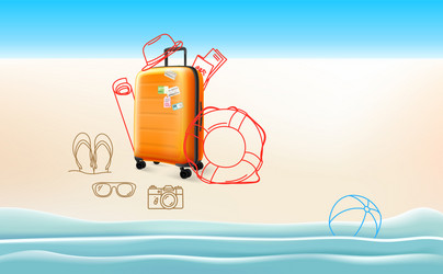 travel concept with different travelling stuff vector