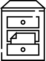 Files case line icon concept sign outline vector