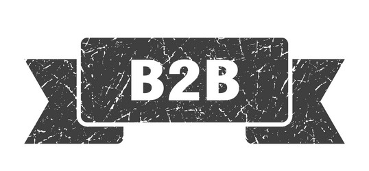 b2b ribbon grunge band sign banner vector