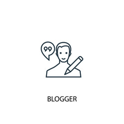 blogger concept line icon simple element vector image