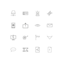 internet technologies linear thin icons set vector image