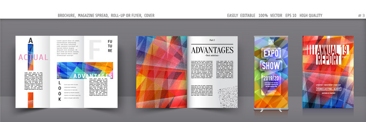 set of template layout annual report vector image