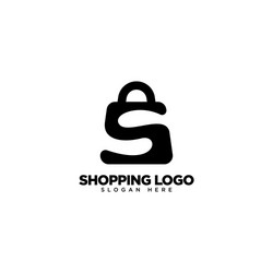 letter s on shop logo design vector