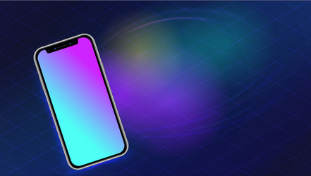 Realistic smartphone mockup on abstract blurred vector