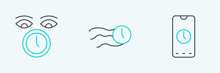 set line alarm clock app mobile and time vector image