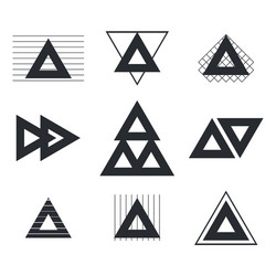 set of geometric shapes triangles lines for your vector