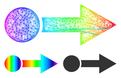 Spectral net mesh gradient pull right icon vector