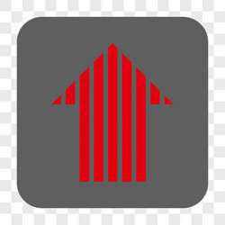 stripe arrow up rounded square button vector image
