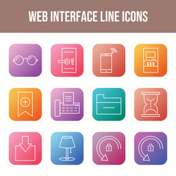 Web interface 12 icons in one set vector