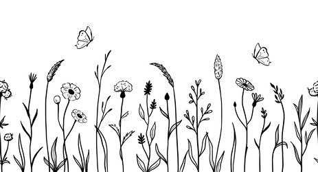 Wildflower Field Pattern Vector Image