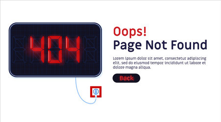 404 error page not found website template vector image