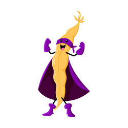 cartoon soya bean and legume superhero character Vector Image