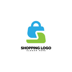 letter s on shop logo design vector