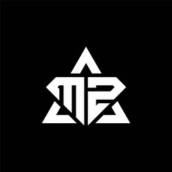 Mz monogram logo with abstract line Royalty Free Vector