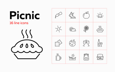 Picnic icons Royalty Free Vector Image - VectorStock