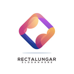 rectangular logo colorful abstract gradient vector image
