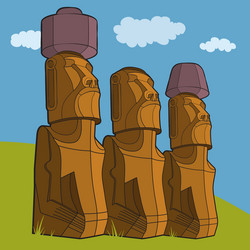 sculptures of easter island rapa nui vector