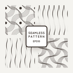 set of seamless pattern wavy lines vector image