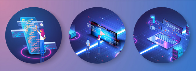 Software Development Concept - Programmer vector image