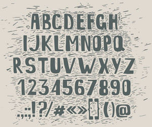 type letters numbers and punctuation marks hand vector image