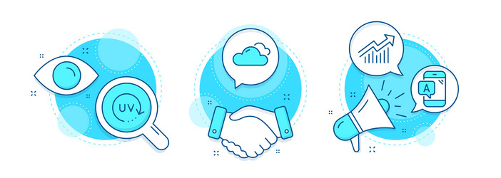cloudy weather demand curve and ab testing icons vector image