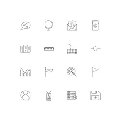 Internet technologies linear thin icons set vector