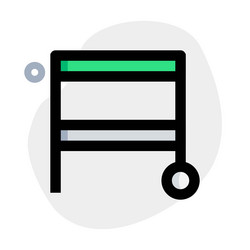 Trolley carrying multiple racks for storing items Vector Image