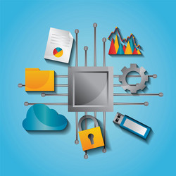 circuit board data process protection backup vector image