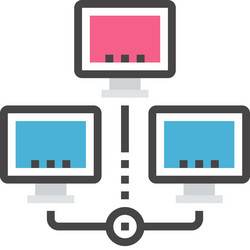 distributed database flat web icon vector image