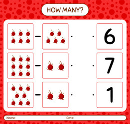 How many counting game with ugni worksheet vector