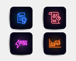 neon set certificate quickstart guide and report vector image
