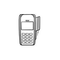 Pos terminal hand drawn outline doodle icon vector