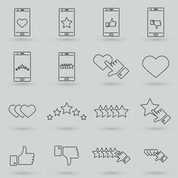 simple set of feedback related line icons linear vector image