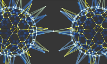 sphere with connected lines and dots glowing grid vector image