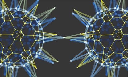 Sphere with connected lines and dots glowing grid vector