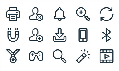user interface line icons linear set quality vector image