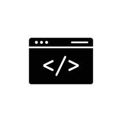 web code line icon isolated on white background vector image