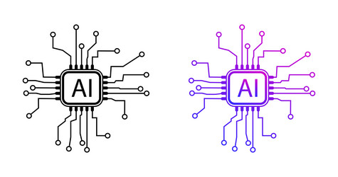 artificial intelligence ai circuit vector image