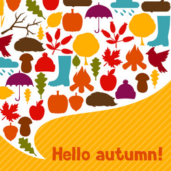 Background design with autumn icons and objects vector