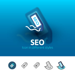 seo - search engine optimization icon in different vector