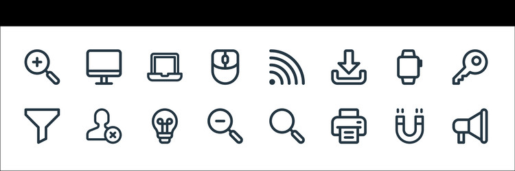 User interface line icons linear set quality vector