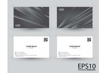 Abstract gradient gray color namecard pattern vector