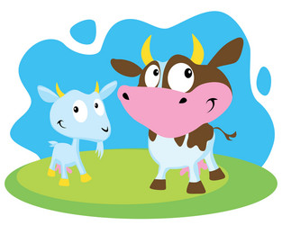 cow and goat vector